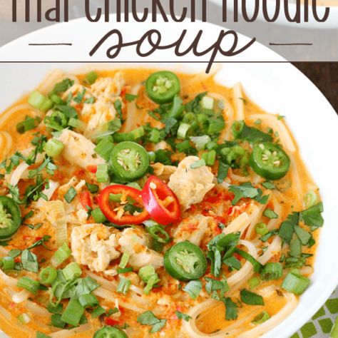 Food Recipes Asian, Thai Chicken Noodle Soup, Thai Chicken Noodles, Decadent Dinner, Diy Easy Recipes, Spicy Thai, Thai Chicken, Fun Easy Recipes, Chicken Noodle Soup