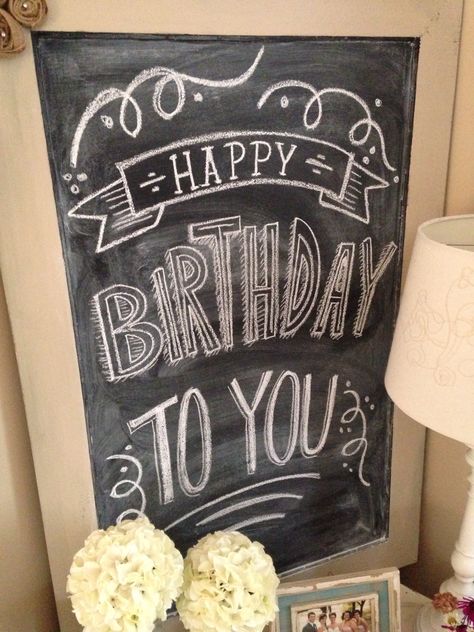 Happy birthday chalkboard Happy Birthday Chalkboard Art Easy, Happy Birthday Chalkboard, Birthday Chalkboard Art, Chalk Font, Holiday Chalkboard, Chalkboard Sayings, Chalk Prints, Chalk Writing, Chalkboard Writing