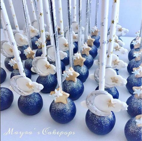 Space Themed Desserts, Star Cake Pops, Quince Cakes, Cloud Theme, Prom Themes, Twinkle Twinkle Baby Shower, Fruit Arrangements, Themed Desserts, Cake Truffles