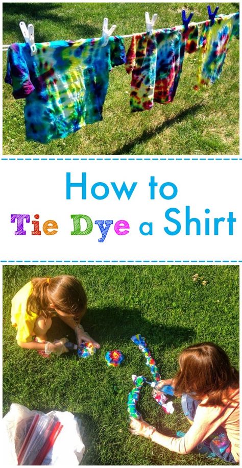 tiedyeshirt3a Tie Dye Tips, Toddlers Crafts, Nanny Life, Ty Dye, Diy Tshirt, Dyed Tips, Tie Dye Party, Kids Ties, Toddler Ideas