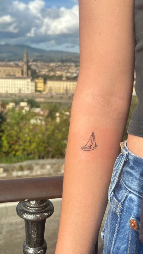 Mini Boat Tattoo, Tug Boat Tattoo, Sail Boat Tattoo, Paper Boat Tattoo, Paddle Tattoo, Sailing Tattoo, Mini Boat, Sailboat Tattoo, Tattoo Fine Line