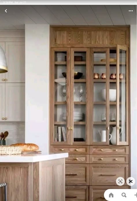 Relaxed Living Room Decor, Built In China Cabinet, Kitchen Cabinet Inspiration, Kitchen 2023, Industrial Room, Cabinet Inspiration, Relaxing Living Room, Built In Cabinet, Rustic Modern Kitchen