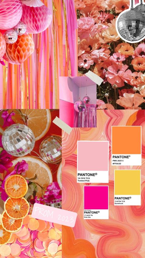 #myfirstshuffle 21st Birthday Themes, Retro Wedding Theme, Orange And Pink Wedding, Sunset Color Palette, Sunset Party, Disco Birthday Party, 34th Birthday, Yellow Party, Birthday Dinner Party