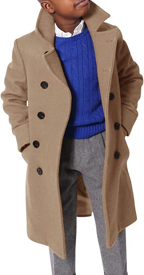 AmazonSmile: Ebifin Boys Notch Lapel Double Breasted Long Trench Coat Casual Classic Peacoat: Clothing, Shoes & Jewelry Boys Trench Coat, Trench Coat Casual, Long Trench, Long Trench Coat, Shoes Jewelry, Double Breasted, Trench Coat