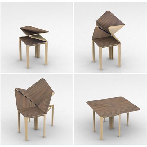 Collapsible Furniture, Origami Furniture, Origami Table, Compact Furniture, Modular Table, Foldable Furniture, Cardboard Design, Flat Pack Furniture, Folding Furniture