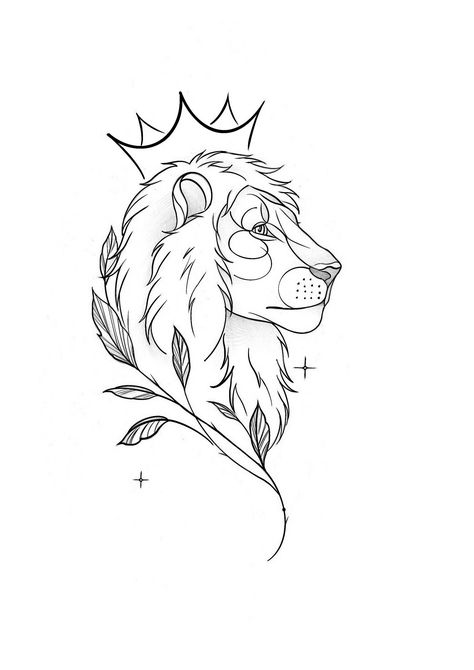 Mini Lion Tattoo, Lion Tattoo Stencil, Leo Lion Tattoos, Small Black Tattoos, Single Line Tattoo, Chore Charts, Tattoo Stencil Outline, Lion Tattoo, Hair Clothes