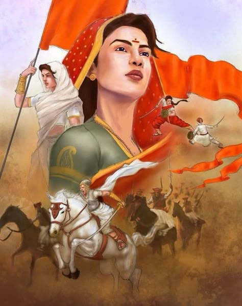 Indian Patriotic Painting, Freedom Fighters Painting, Women Freedom Fighters Of India, Freedom Fighters Drawing, Independence Day Painting, Rani Laxmi Bai, Women Freedom Fighters, Laxmi Goddess Wallpapers, Womens Painting