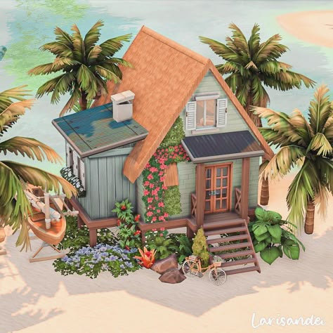 Sims 4 Cooler Cc, Island Life House, Sims 4 Sulani House Plan, Sims 4 Island Living House, Sulani Homes Sims 4, The Sims 4 Builds, Sims 4 Beach House, Sims4 Build, Sims 4 Builds