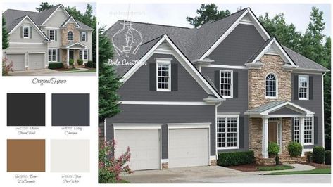 Color Consultant, Residential Exterior, Color Consultation, Benjamin Moore Gray, Outside Paint, House Paint Color Combination, Color Combinations Paint, Exterior House Paint Color Combinations, Exterior House Color