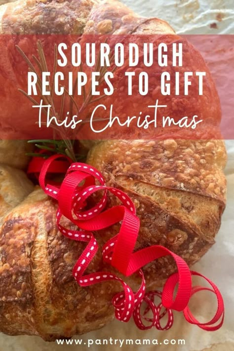 Sourdough Starter Christmas Gift, Sourdough For Christmas, Sourdough Food Gifts, Homemade Bread Gifts For Christmas, Sourdough Gift Basket Ideas, Gifting Sourdough Bread Packaging, How To Gift Sourdough Bread, Sourdough Bread Gift Ideas, Gingerbread Sourdough Bread