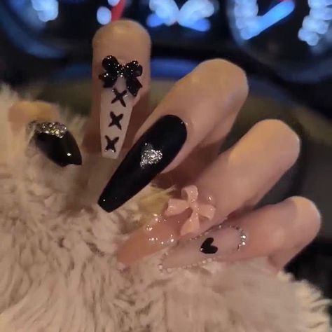 Asian Nails, Goth Nails, Grunge Nails, Simple Acrylic Nails, Pretty Gel Nails, Soft Nails, Jelly Nails, Kawaii Nails, Shine Bright Like A Diamond