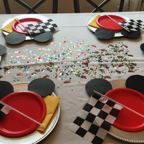 Mickey and the Roadster Racers Party Mickey Roadster Racers Party, Mickey Roadster Racers Birthday, Mickey Roadster Racers, Mickey And The Roadster Racers, Mickey Mouse Bday, Fiesta Mickey Mouse, 4th Birthday Party, Mickey Birthday Party, Race Car Birthday Party