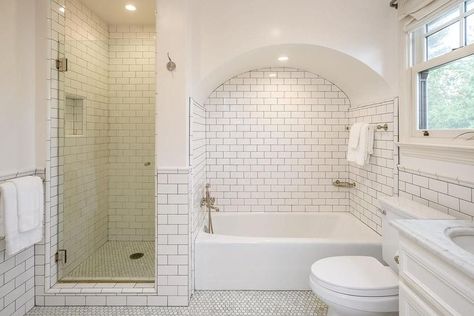 Tub With Arch, Bathtub Archway, Arched Tub Alcove, Arched Bathtub Alcove, Bath Alcove, Bathtub Alcove, Alcove Tub, Built In Bathtub, Art Deco Kitchen