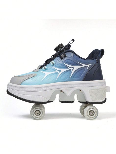 Transformable 4-Wheel Heelys Roller Skate Shoes For Boys & Girls, Retractable Wheels Sneakers For Teens & Youth Blue    Fabric     Sports & Outdoor Shoes, size features are:Bust: ,Length: ,Sleeve Length: Roller Skate Sneakers, Heelies Shoes Rollers, Heelys Roller Shoes, Retractable Wheels, Heel Sneakers, Dream Things, Roller Skate Shoes, Roller Shoes, Shoes For Boys