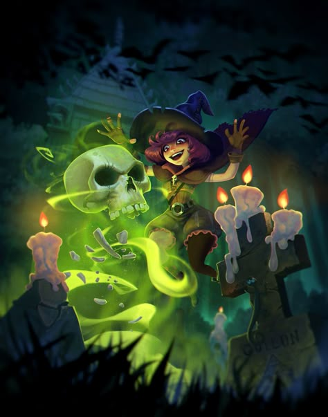 Halloween Concept Art, Witch Animation, Witch Concept Art, Witch Character Design, Witch Illustration, Animated Witch, Witch Characters, Magic Bottles, Halloween Artwork