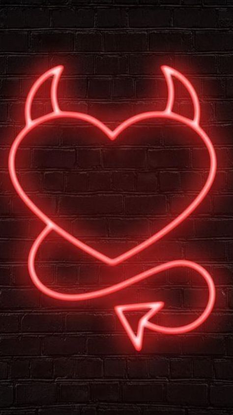 Neon Heart Aesthetic, Art Drawings Simple Doodles, Devil Heart Tattoo, Heart Neon Sign, Heart Neon, Neon Heart, Devil Tattoo, Easy Doodles, Doodles Drawings