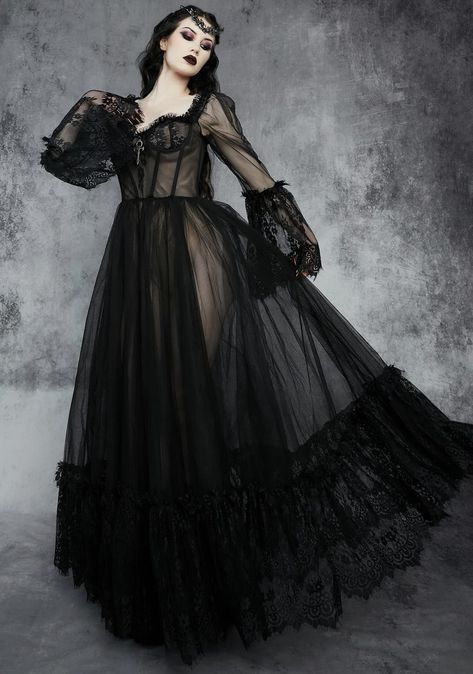 Widow Dress, Gothic Gowns, Velvet Lingerie, Occult Fashion, Gothic Lace, Dresses Velvet, Goth Wedding, Victorian Goth, Goth Dress