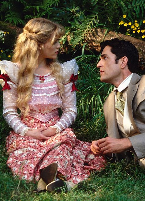 Reese Witherspoon and Rupert Everett in The Importance of Being Earnest The Importance Of Being Earnest, Importance Of Being Earnest, Rupert Everett, Couples Kiss, A Writer's Life, Theatre Costumes, Costume Drama, Beautiful Costumes, Period Costumes