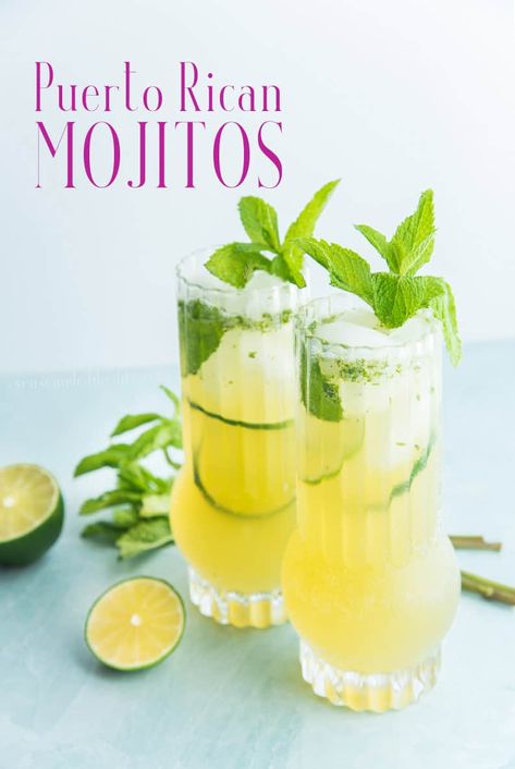 Puerto Rican Drinks Alcohol, Best Rum For Mojitos, Porch Drinks, Orange Mojito, Puerto Rican Rum, Craft Cocktail Recipe, Good Rum, Boricua Recipes, Lemon-lime Soda