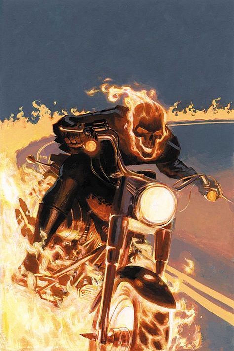 Ghost Rider Ghost Raider, Ghost Rider Johnny Blaze, Paolo Rivera, Ghost Rider Wallpaper, Spirit Of Vengeance, Johnny Blaze, Horror Vintage, Motorcycle Art, Ghost Rider