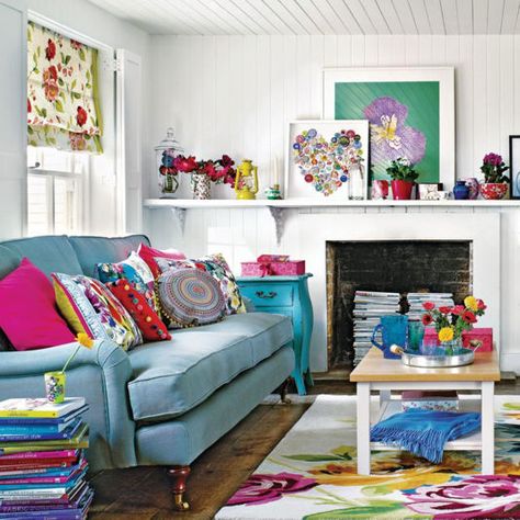 Pack your small living room full with clever design tips and tricks that prove size isn't everything Bright Colored Living Room, Room Set Ups, Colored Living Room, Colorful Living Room, Color Palette Living Room, Genius Ideas, Funky Home Decor, Colourful Living Room, Bohemian Living Room