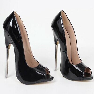 Ladies Metal High Heels Pumps Crossdresser Open Toe Stilettos Sexy Club Shoes | eBay Very High Heels, Club Shoes, Super High Heels, Spike Heels, Stiletto Pumps, High Heels Stilettos, Peep Toe Heels, Party Shoes, High Heel Pumps