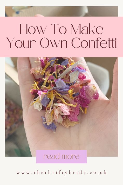 How To Dry Petals For Confetti - Beautiful Homemade Confetti - The Thrifty Bride Dry Petals Ideas, Homemade Confetti, Flower Confetti Wedding, Dried Petal Confetti, Dried Flower Confetti, Flower Petal Confetti, Flower Girl Petals, Confetti Cones, Biodegradable Confetti