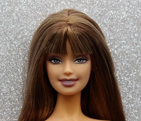 Brown Hair Barbie, Integrity Dolls, Face Mold, Hair Brown, Doll Repaint, Gold Labels, Barbie And Ken, Character Portraits, Second Life