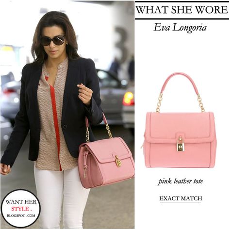 Peach Colour, Pink Things, Accessories Pink, Eva Longoria, May 20, Fashion Outfit, Pink Leather, Style Board, Pink Bag