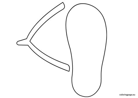 Flip Flop Template Printable Flip Flop Template, Flip Flop Craft, Ice Cream Coloring Pages, Puppy Coloring Pages, Pattern Coloring Pages, Outline Drawing, Summer Theme, Summertime Fun, Applique Patterns