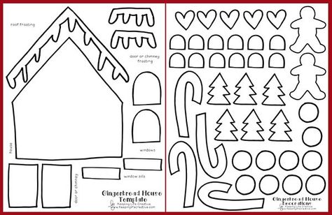 Gingerbread House Printable Craft Template Ginger Bread House Paper Craft, Printable Gingerbread House Template To Color, Gingerbread Paper House, Paper Bag Gingerbread House Printable, Ginger Bread House Printable, Build Your Own Gingerbread House, Build A Gingerbread House Printable, Gingerbread House Printable Template, Free Gingerbread House Printables