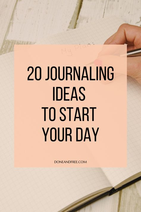 Want to start your day feeling focused and free of mental stress? Check out this post on 20 journaling prompts to start your day on the right foot! Journaling | Morning Routines | Self-improvement Daily Journal Routine, Simple Morning Journal Prompts, Journal Ideas Morning Routine, Morning Writing Prompts, One Line A Day, Morning Journal Prompts, Morning Journal, Healing Journaling, Daily Journal Prompts