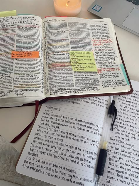 Bible Studying Aesthetic, Journaling Ideas For Beginners, Creative Bible Journaling, Bible Journaling Ideas, Romanticising School, Studera Motivation, Creative Bible, Power Of Manifestation, Romanticizing School