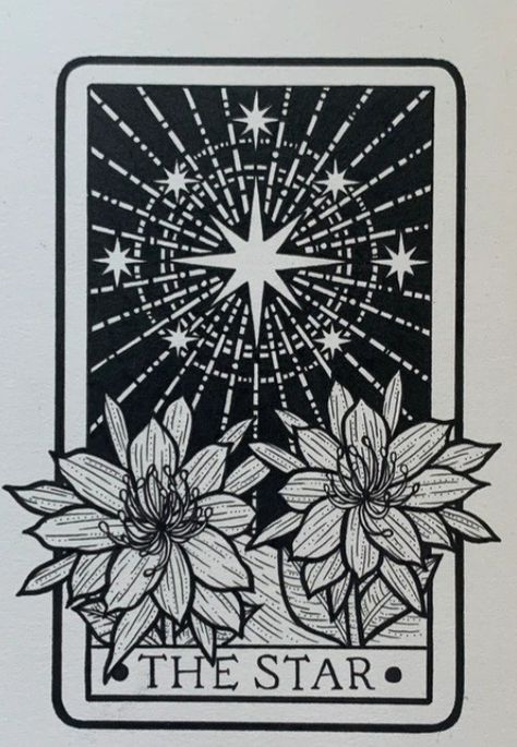 The Star Tarot Tattoo Design, Spooky Tarot Card Tattoo, Tarot Card Tattoo Star, Star Card Tarot, The Star Tarot Tattoo, Tarot Card Star, Louise Tattoo, Tarot Tattoos, Christmas Tarot