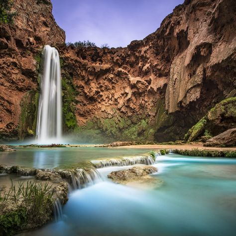 Hike to Mooney Falls, Havasupai Campground Hikes In Arizona, Havasu Falls, Arizona Hiking, Camelback Mountain, Waterfall Hikes, Swimming Holes, The Grand Canyon, Backpacking Travel, Best Hikes