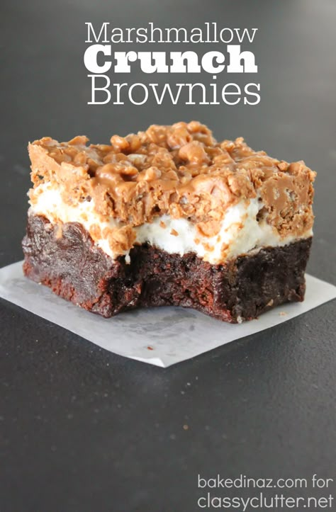 Crunch Brownies, Best Brownie Recipe, Diy Easy Recipes, Oreo Dessert, Good Eat, Yummy Sweets, How Sweet Eats, Eat Dessert, Mini Desserts