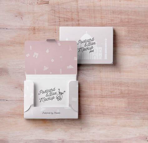 Psd Postcard Box Mockup | Psd Mock Up Templates | Pixeden Mock Up Templates, Postcard Mailer, Postcard Template Free, Free Postcards, Magazine Layouts, Japanese Graphic, Packaging Diy, Design Identity, Postcard Mockup