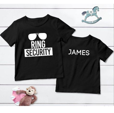 Ring Security Shirt Ring Security Boys Shirt Bridal Party | Etsy Ring Security Ring Bearer, Security Ring Bearer, Ring Bearer Shirt, Ring Bearer Gift, Security Shirt, Flower Girl Shirts, Yoda Shirt, Ring Security, Ring Bearer Gifts