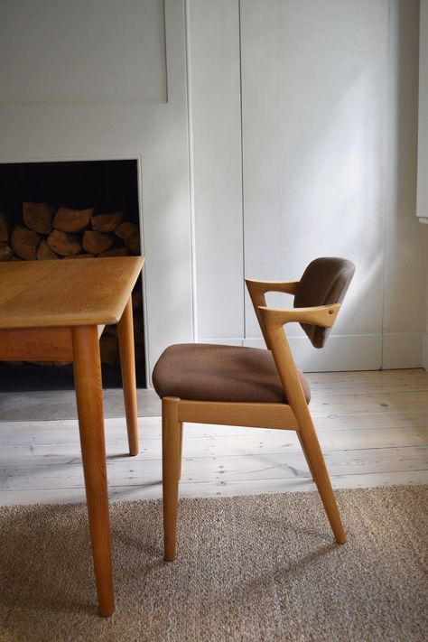 Kai Kristiansen Chair, Danish Design Chair, Kai Kristiansen, Mid Century Dining Chairs, Wood Dining Chairs, Danish Design, Dining Set, New Room, Chair Design