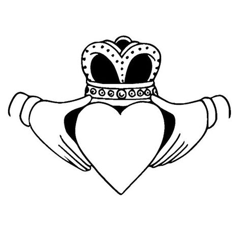 The Claddagh tattoo is a powerful symbol of loyalty and friendship. Color: Black. Tags: Meaningful Tattoos Loyalty, Claddagh Ring Tattoo, Irish Claddagh Tattoo, Claddagh Tattoo, Friendship Tattoo, Irish Symbols, Crown Tattoo Design, Devil Tattoo, Irish Claddagh