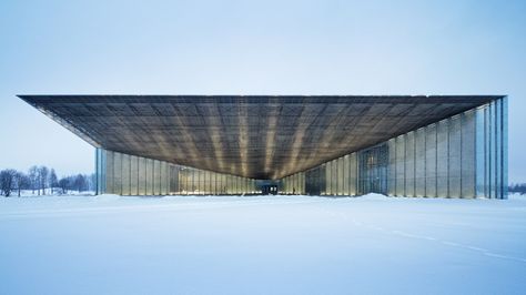 Estonian National Museum by DGT appears to take off from the end of a disused runway Houses In Japan, Glass Building, New Museum, Military Base, Facade Architecture, Architectural Inspiration, National Museum, Contemporary Architecture, Estonia