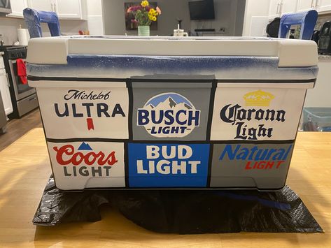 Dallas Frat Cooler, Coors Light Frat Cooler, Beer Frat Cooler, Michelob Ultra Frat Cooler, Nola Formal, Painted Fraternity Coolers, Nola Cooler, Formal Coolers, Formal Cooler Ideas