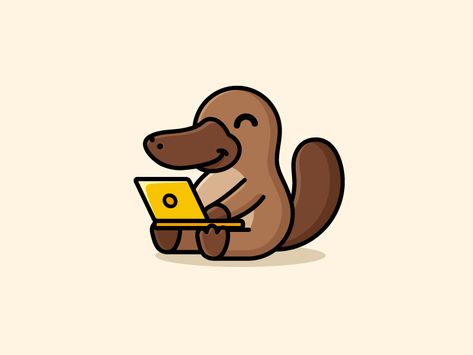 Platypus by Alfrey Davilla | vaneltia on Dribbble Cute Platypus Drawing, Platypus Logo, Platypus Illustration, Platypus Drawing, Alfrey Davilla, Cute Platypus, Animal Outline, Animation Logo, Pet Logo