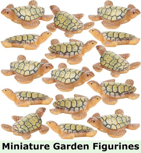 15 Pcs Miniature Sea Turtles Sea Turtle Figures Ocean Animal Figurines Mini Turtle Figurines for DIY Home Fairy Garden Office Sea Turtle Party Decorations, Turtle Party Decorations, Tank Birthday Party, Office Fish Tank, Sea Turtle Party, Kylie Baby Shower, Small Tortoise, Harvest Right Freeze Dryer, Mini Turtle