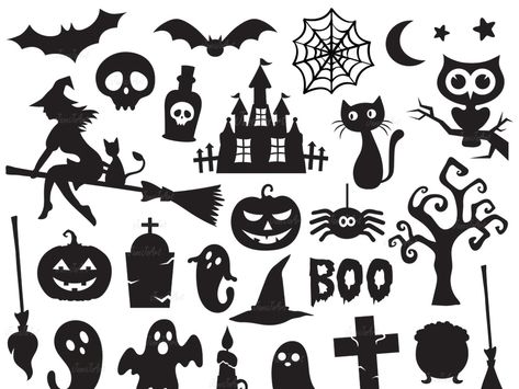 halloween icon  vector 1 by criske bankat Halloween Clipart Free, Moldes Halloween, Imprimibles Halloween, Dekorasi Halloween, Image Halloween, Idee Cricut, Carte Halloween, Halloween Silhouettes, Halloween Vector