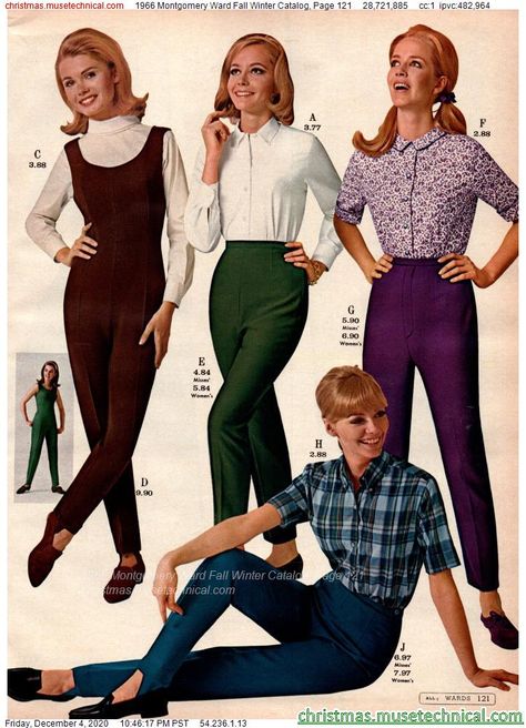 60s Fashion Women 1960s Outfits Pants, 1966 Womens Fashion, 60s Fashion Pants, 1960s Casual Outfits, 60s Fashion Women 1960s Outfits, 1960s Womens Fashion, 1960s Jumpsuit, 60s Fashion Magazine, Sixties Outfits