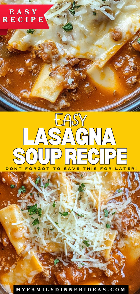 Lasagna soup Easy Lasagna Soup, Quick Delicious Dinner, Lasagna Soup Recipe, Basil Chicken, Lasagna Soup, Stewed Tomatoes, Quick Dinners, No Noodle Lasagna, How To Cook Sausage