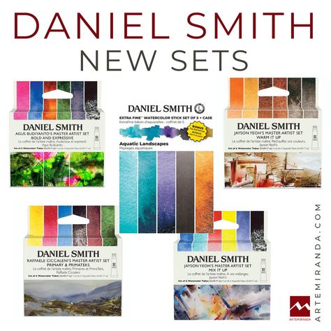 ARTEMIRANDA NEWS DANIEL SMITH ARTIST SETS New Daniel Smith artist sets: Agus Budiyanto, Raffaele Ciccaleni, Jayson Yeoh,... The American watercolour company is expanding its already extensive range of artist sets. Discover all the sets of tubes and sticks on www.artemiranda.com . #artsupplies #artmaterials #acuarela #watercolor #watercolour #aquarelle #acquarello #aquarell Andy Evanson Watercolor, Professional Watercolor Set, Daniel Smith Watercolor Mixing, Andy Evansen Watercolors, Water Soluble Oil Paint, Daniel Smith Watercolor Palette, Daniel Smith Watercolor, Thomas Schaller, Walnut Ink