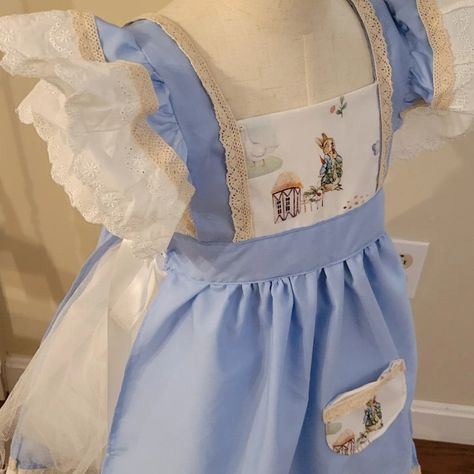 Toddler Peter Rabbit Costume, Peter Rabbit Dress Up, Peter Rabbit Costume, Coquette Paintings, Peter Rabbit Clothes, Pinafore Apron Dress, Dress Flutter Sleeves, Fairycore Doll Collar Spring Dress, Baby Pinafore Dress