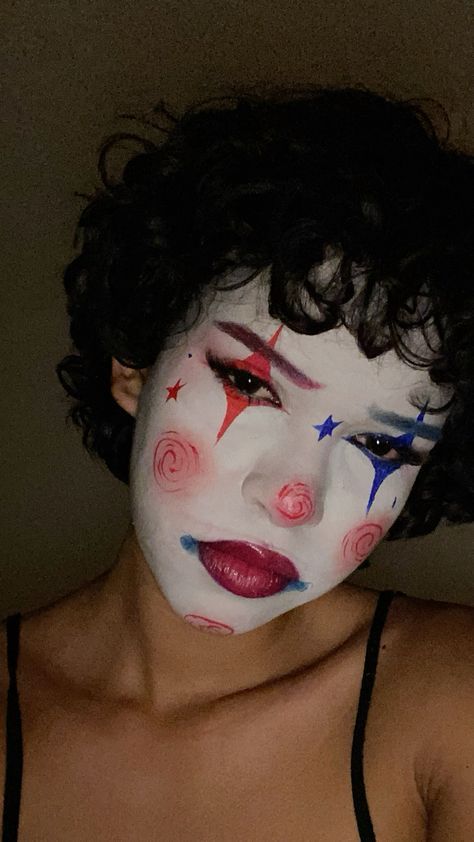 Cute Clown Makeup Tutorial, Subtle Clown Makeup, Clown Girl Makeup, Clown Makeup Aesthetic, Clown Core Makeup, Clown Face Makeup, Clown Makeup Looks, Clown Makeup Ideas, Easy Clown Makeup